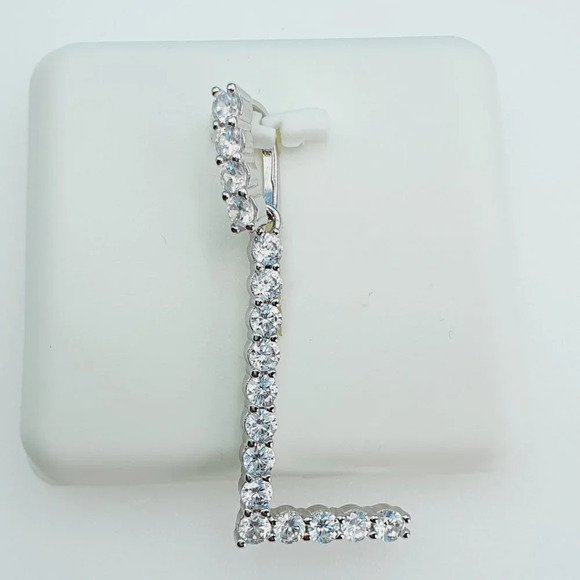 "925 Sterling Silver Cubic Zirconia Initial Pendant, UU1P6A6178 - Picture 5 of 10